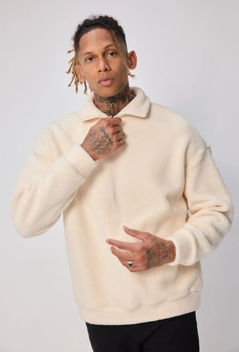 Brolazi Teddy Polo Sweater Crème