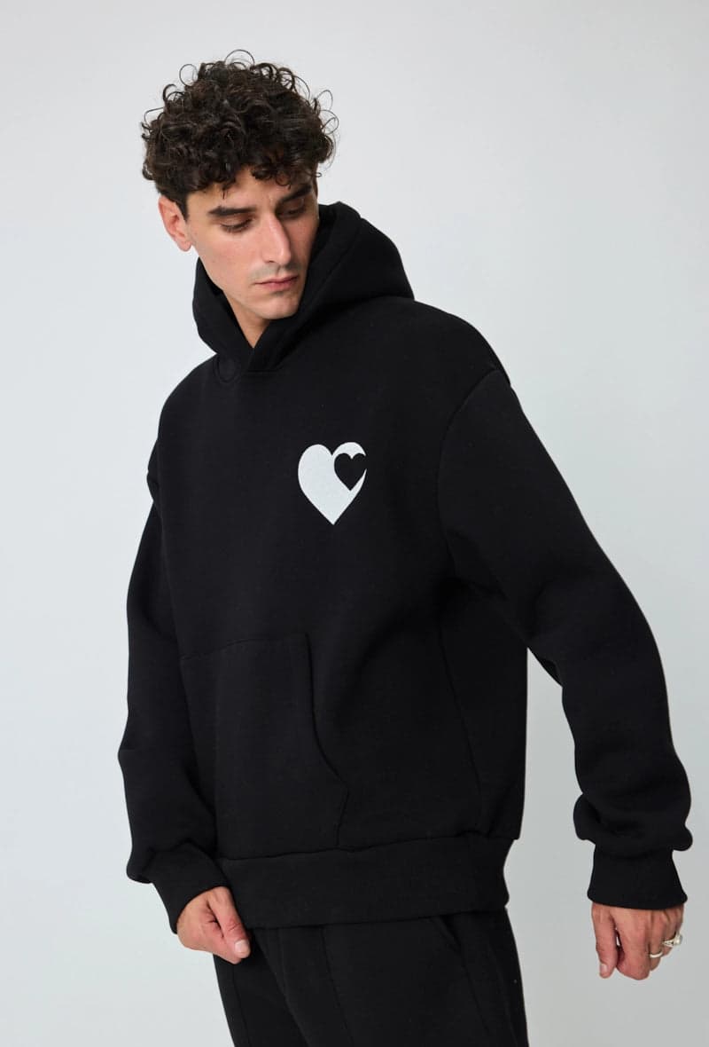 Brolazi Heart Hoodie Zwart