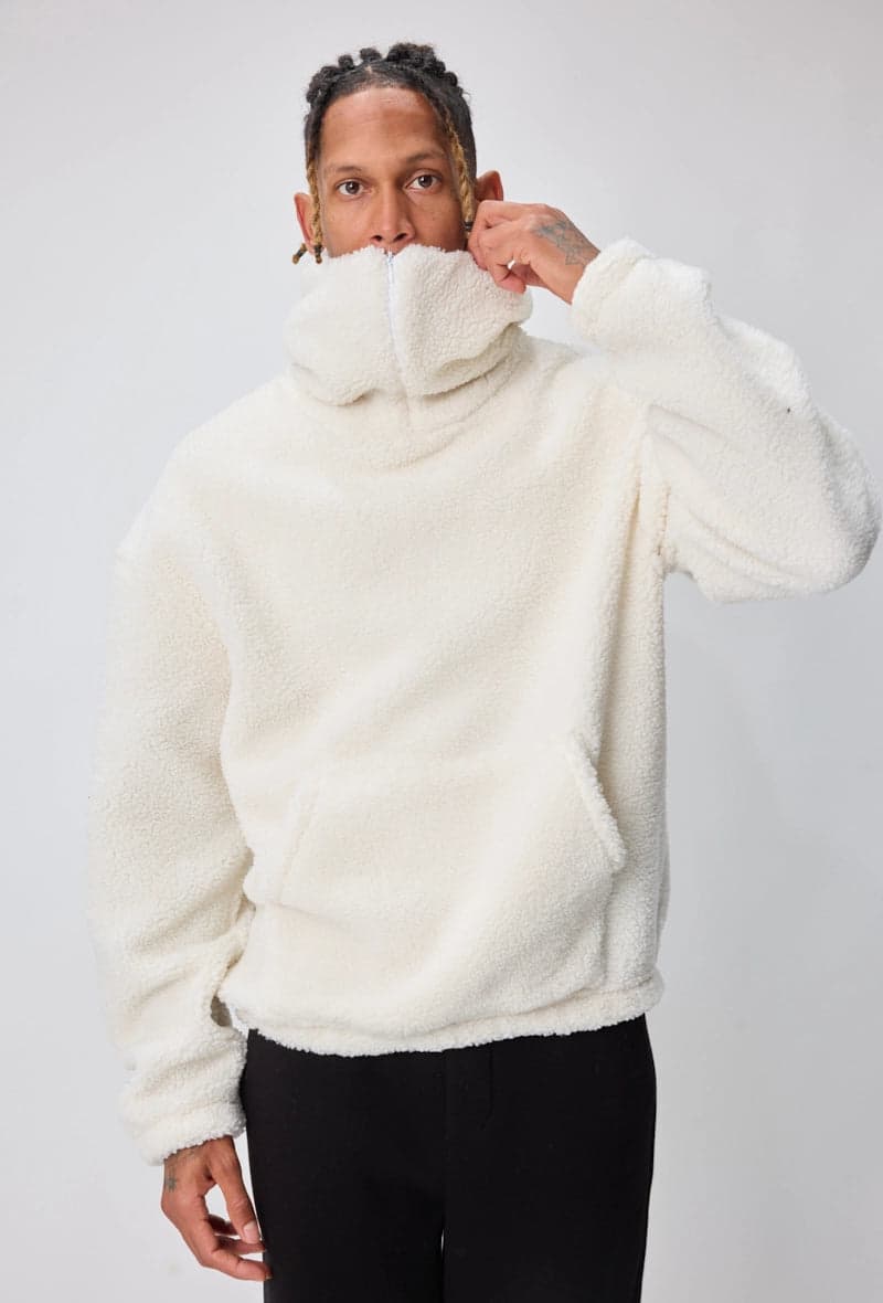 Brolazi Teddy Half-Zip Ecru