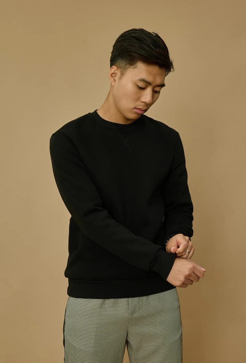 Brolazi V-Stitch Sweater Zwart