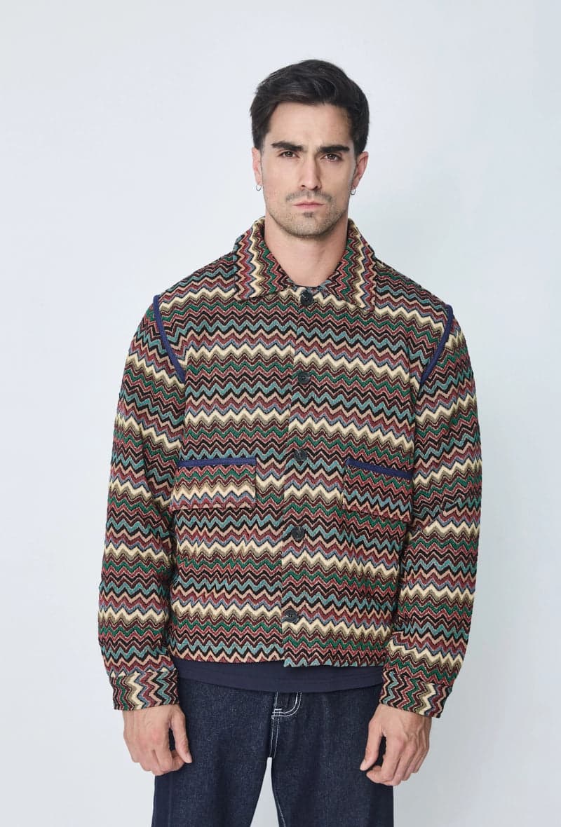 Brolazi Zigzag Knit Jacket